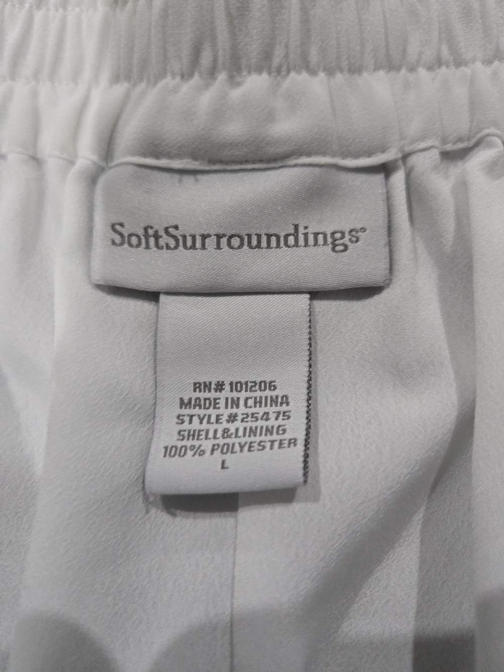 Soft Surroundings White Maxi Skirt with Teal Damask Print Large - Picture 2 of 5